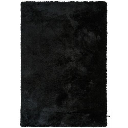 Tapis Shaggy À Poils Longs Whisper Noir 80x150 Cm - Tapis Doux Pour Salon