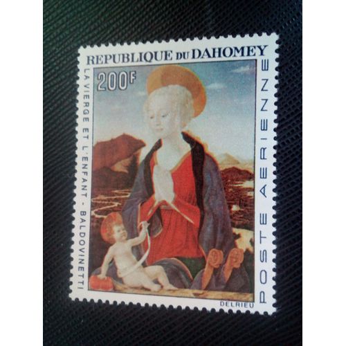 Timbre Benin ( Dahomey ) Yt Pa 52 "Vierge À L'enfant", Alesso Baldovinetti 1966 ( 0020905 )
