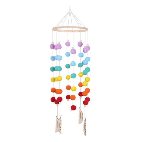 Boule Suspendue En Bois Pour Chambre De Bébé, Décor Mobile, Pendentif De Maison, Design 3d Fait À La Main, Accessoire De Photographie Pour Fille Et Garçon