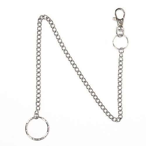 1 pièces 38cm Rock Punk pantalon Hipster pantalon Jean porte clé métal portefeuille ceinture chaîne argent anneau pince porte clés hommes HipHop bijoux