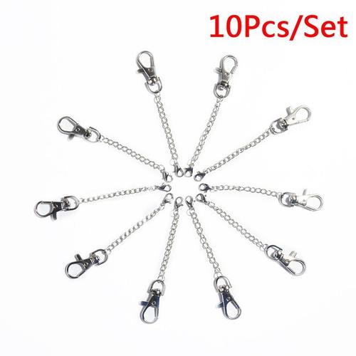 10 Pcs/Lot Hommes Homard Fermoir Porte Clés Porte Clés Chaîne Porte Clés Bricolage Colliers Pendentif Avec Lien