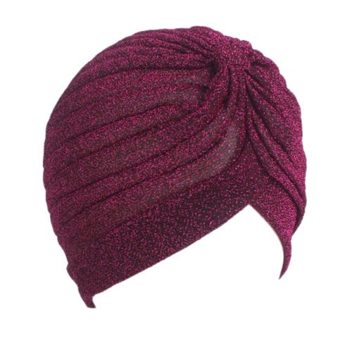Foulard Hijab Pour Hommes Et Femmes, Turban Torsadé, Mode Or Argent Paillettes, Musulman, Couleur Unie Brillante, Design Simple, Chapeau Indien