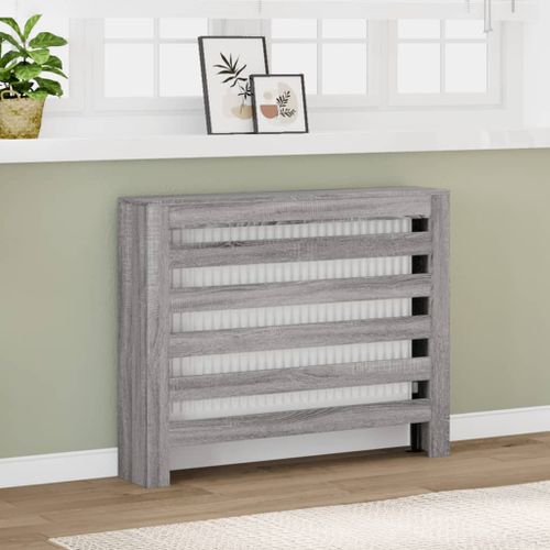 vidaXL Cache-radiateur sonoma gris 104x20x82 cm bois d'ingénierie
