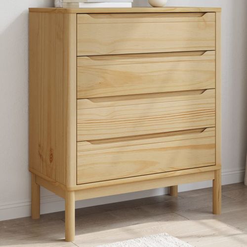Vidaxl Commode Floro Cire Marron Bois De Pin Massif