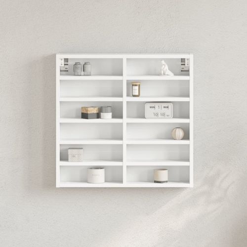 Vidaxl Armoire À Vitrine Blanc 60x8,5x58 Cm Bois D'ingénierie