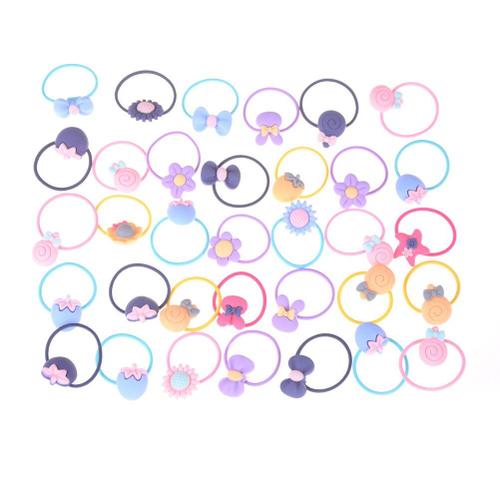 20 Pièces Dessin Animé Hiar Cordes Enfants Élastiques Bandes De Cheveux Filles Cheveux Accessoires Couleur Bonbon Bébé Bandeau Mignon