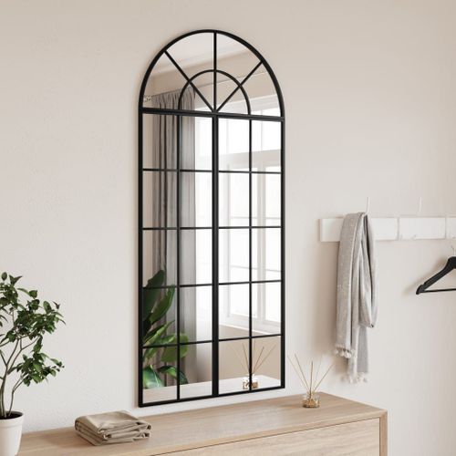 vidaXL Miroir mural noir 60x130 cm arche fer