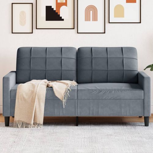 Vidaxl Canapé À 2 Places Gris Foncé 140 Cm Velours