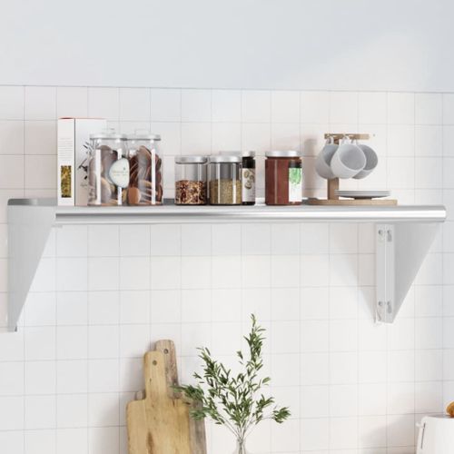 Vidaxl Étagère Murale 100x30x31 Cm Argenté Acier Inoxydable