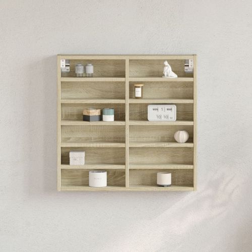 Vidaxl Armoire À Vitrine Chêne Sonoma 60x8,5x58 Cm Bois D'ingénierie