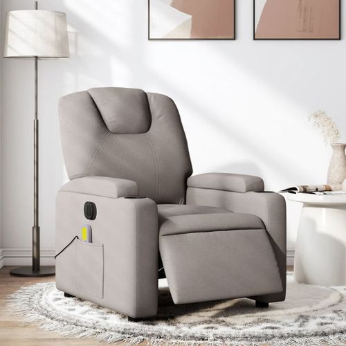 Vidaxl Fauteuil De Massage Inclinable Électrique Taupe Tissu