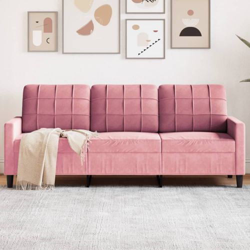Vidaxl Canapé À 3 Places Rose 180 Cm Velours