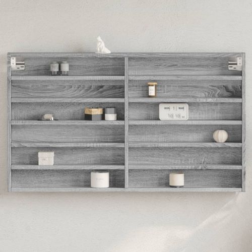 Vidaxl Armoire À Vitrine Sonoma Gris 100x8,5x58 Cm Bois D'ingénierie