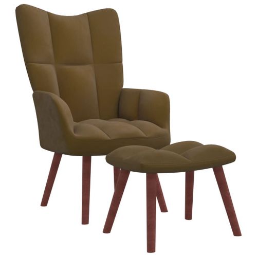 Vidaxl Chaise De Relaxation Avec Repose-Pied Marron Velours