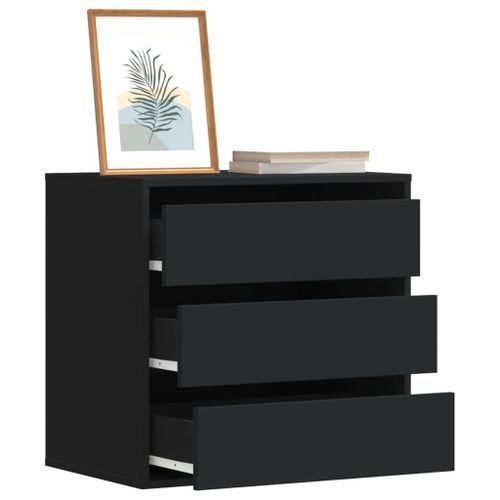 Vidaxl Commode D'angle Noir 60x41x58 Cm Bois D'ingénierie
