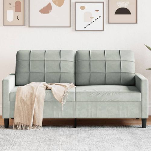 Vidaxl Canapé À 2 Places Gris Clair 140 Cm Velours
