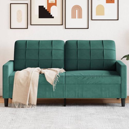 Vidaxl Canapé À 2 Places Vert Foncé 140 Cm Velours