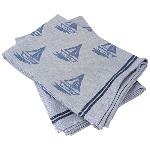 Lot De 2 Torchons De Cuisine 50x70 Cm 100% Coton Regatta Bleu