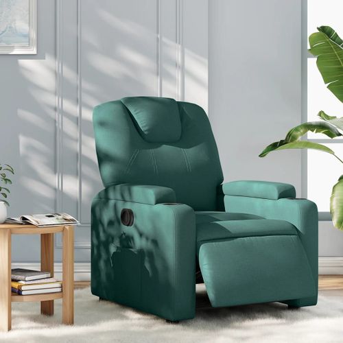 Vidaxl Fauteuil Inclinable Électrique Vert Foncé Tissu