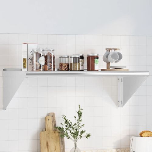 Vidaxl Étagère Murale 100x45x31 Cm Argenté Acier Inoxydable