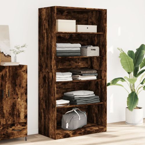 Vidaxl Garde-Robe Chêne Fumé 100x50x200 Cm Bois D'ingénierie