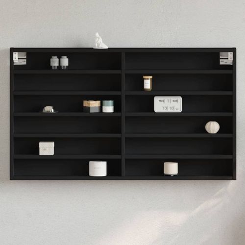 Vidaxl Armoire À Vitrine Noir 100x8,5x58 Cm Bois D'ingénierie