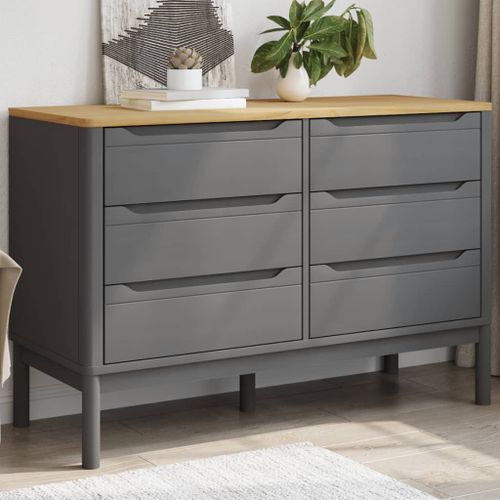 Vidaxl Commode Floro Gris Bois De Pin Massif
