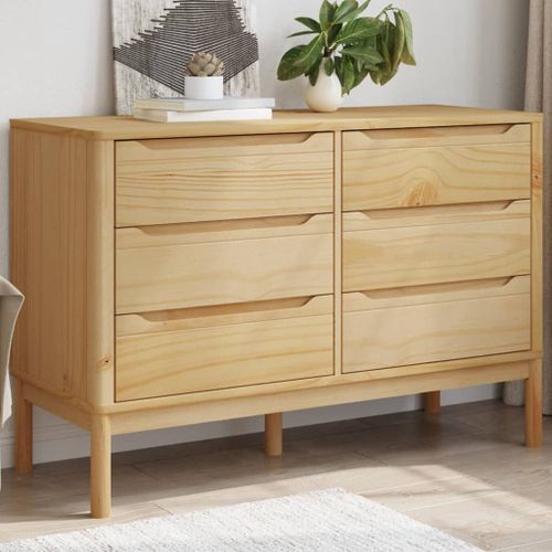 Vidaxl Commode Floro Cire Marron Bois De Pin Massif