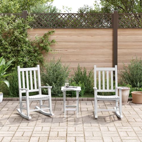 Vidaxl Chaises À Bascule Enfants Lot De 2 Blanc Bois Peuplier Massif
