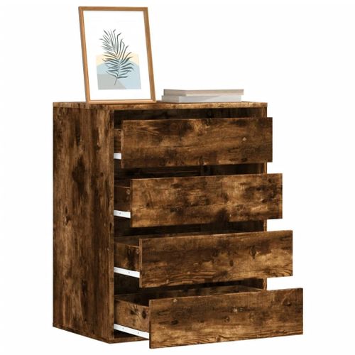 Vidaxl Commode D'angle Chêne Fumé 60x41x76 Cm Bois D'ingénierie