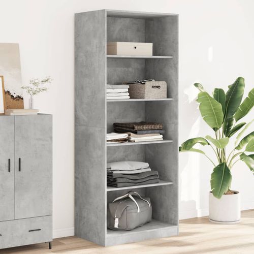 Vidaxl Garde-Robe Gris Béton 80x50x200 Cm Bois D'ingénierie
