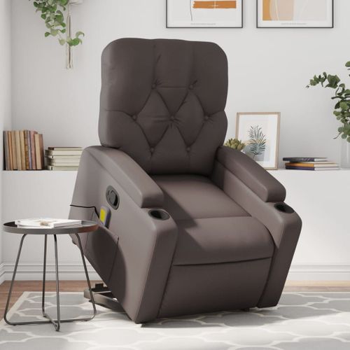 Vidaxl Fauteuil Inclinable De Massage Marron Similicuir