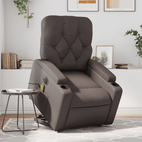 Vidaxl Fauteuil Inclinable De Massage Électrique Marron Similicuir