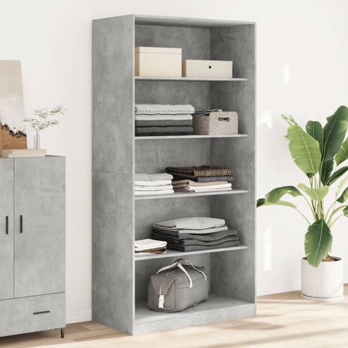 Vidaxl Garde-Robe Gris Béton 100x50x200 Cm Aggloméré