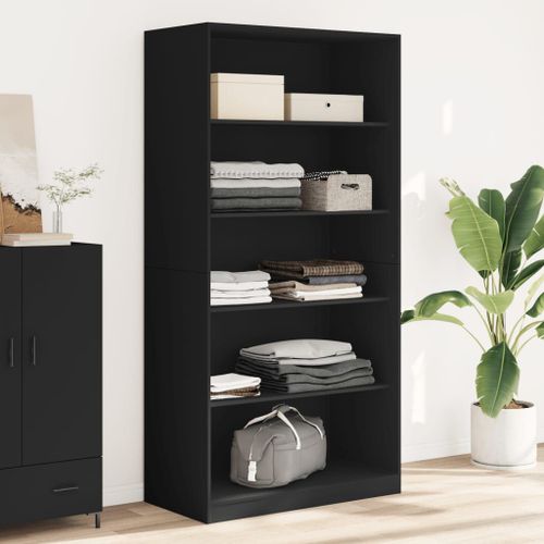 Vidaxl Garde-Robe Noir 100x50x200 Cm Aggloméré