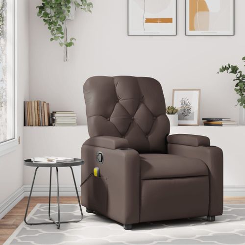 Vidaxl Fauteuil De Massage Inclinable Marron Similicuir