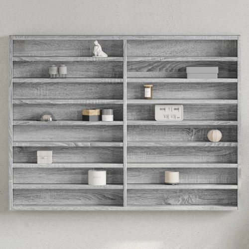 Vidaxl Armoire À Vitrine Sonoma Gris 100x8,5x75 Cm Bois D'ingénierie