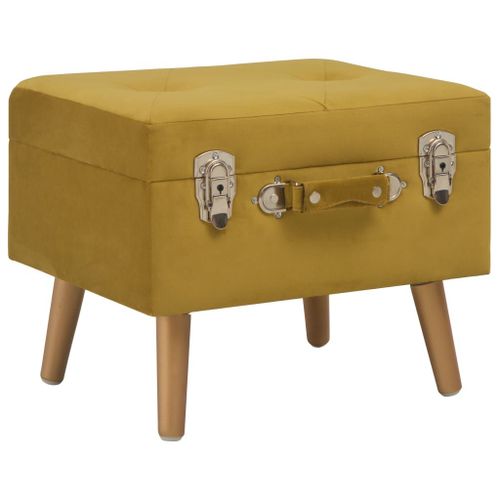 Vidaxl Tabouret De Rangement 40 Cm Jaune Moutarde Velours