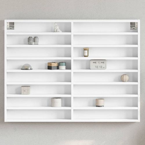 Vidaxl Armoire À Vitrine Blanc 100x8,5x75 Cm Bois D'ingénierie