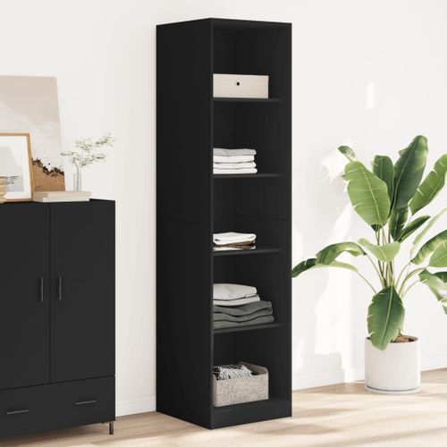Vidaxl Garde-Robe Noir 50 X 50 X 200 Cm Bois D'ingénierie