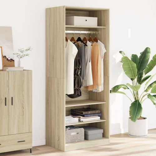Vidaxl Garde-Robe Chêne Sonoma 80x50x200 Cm Bois D'ingénierie