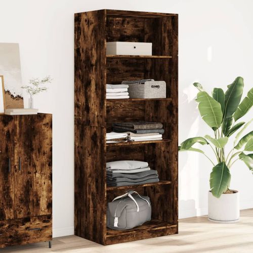 Vidaxl Garde-Robe Chêne Fumé 80x50x200 Cm Bois D'ingénierie