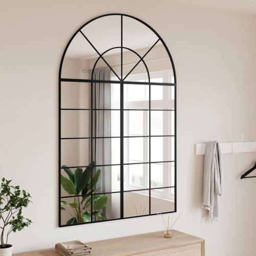 vidaXL Miroir mural noir 100x150 cm arche fer