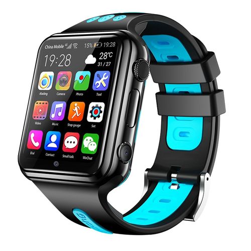 Montre Connectée Android Gps 4g 1.54" Smartwatch 1+8go Bluetooth Wifi Noir Bleu + Sd 4go Yonis