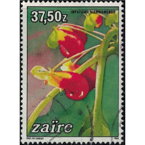 Zaïre 1984 Oblitéré Used Plante Fleur Impatiens Niamniamensis Impatience De Zanzibar Su
