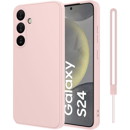 Coque Protection Caméra Pour Samsung Galaxy S24 5g, Housse De Protection Silicone Antichoc, Mince, Douce, Rose