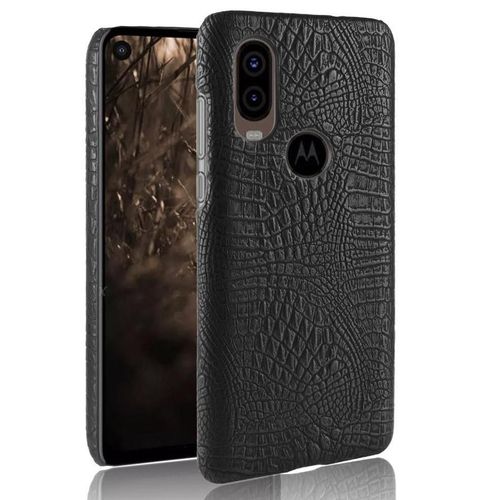 Classique Élégant Étui Pour Motorola One Vision Housse De Protection Mode Classique D'alligator Compatibilité Anti Éraflure - Noir