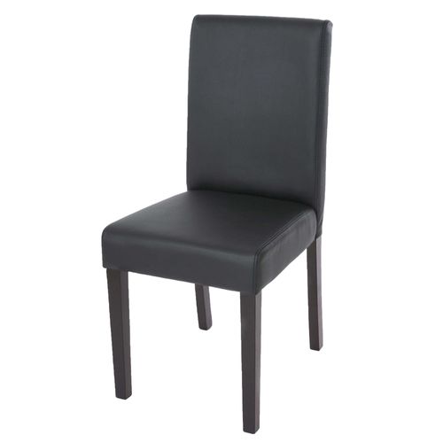 Chaise De Salle À Manger Littau, Chaise De Cuisine, Similicuir   Noir Mat, Pieds Foncés