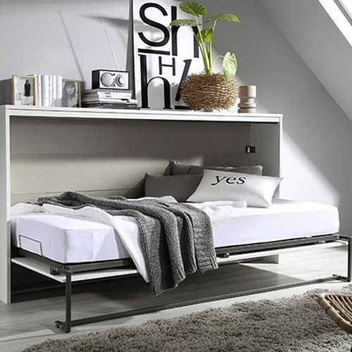 Lit 90x200 Cm Escamotable Blanc