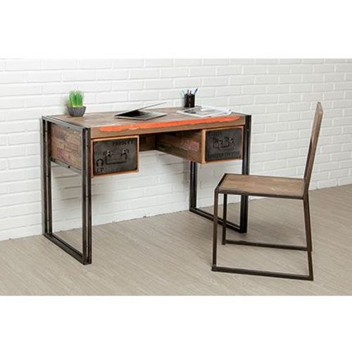 Bureau 2 Tiroirs En Teck Recyclé - Tundra